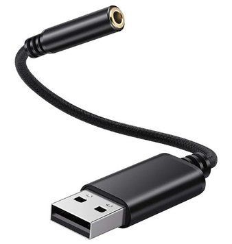 USB адаптер на 3.5мм комбинированный звуковой кабель переходник (mini-Jack) EM8303 фото