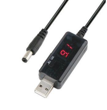 Кабель ДС-ЮСБ с переключателем для роутера от повербанка с 5V на 9V или 12V KWS-910 Powerbank EM8359 фото