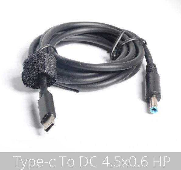 10 шт. USB Type-C кабель DC 4.5&times;3.0*0.6 HP для зарядки ноутбука 100W от повербанка USB EM7135 фото