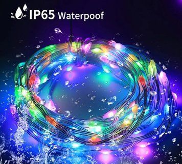 Светодиодная гирлянда USB 10 м 100 LED от Power bank цветная с пультом управления роса световая лента EM8029 фото