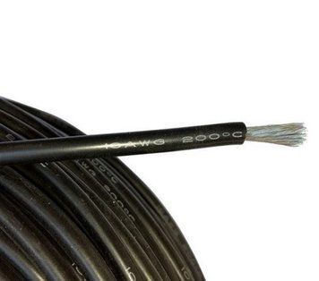 Кабель 18AWG провод 0.82 мм&sup2; медный луженый в силиконовой изоляции 1м многожильный черный EM8474 фото