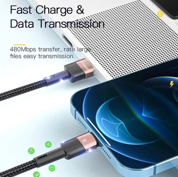 Кабель Essager USB to Lightning 1м Apple iPhone и iPad EXCL-XC01 быстрая зарядка передачи данных зарядный EM8139 фото