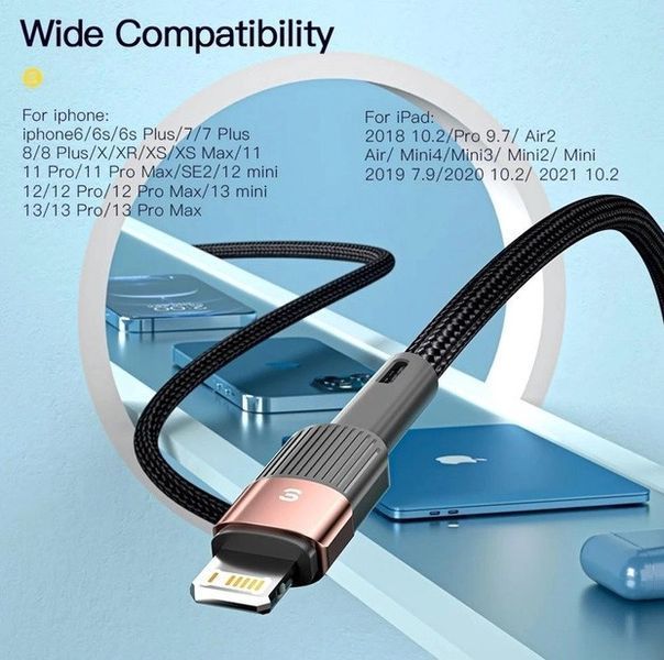 Кабель Essager USB to Lightning 1м Apple iPhone и iPad EXCL-XC01 быстрая зарядка передачи данных зарядный EM8139 фото
