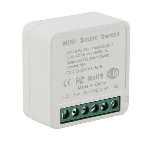 Умное реле Mini Smart Swith 16А с WiFi модулем Smart Home 16A напряжения 100-240В Smart Life или Tuya Smart EM7820 фото