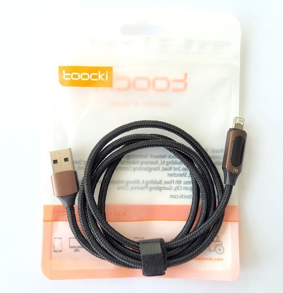 Кабель Toocki с дисплеем USB to Lightning PD 2.4A для Apple Iphone 11,12,13,14,Pro Max,Mini,Xs,Xr,X8 iPad быст EM8142 фото
