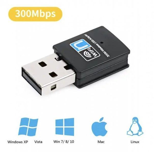 Мини USB Wi-Fi модуль 300Mbit 802.11n адаптер беспроводной WIFI EM7010 фото