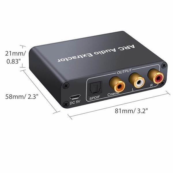 HDMI ARC переходник преобразователь аудио для ТВ в тюльпан 3.5 оптика коаксиал декодер конвертер Audio digital EM7519 фото