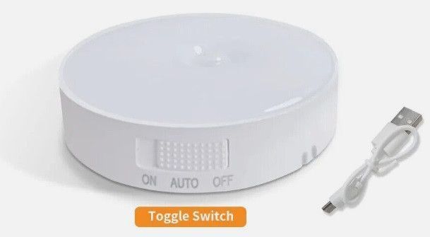 Светильник ночник беспроводной с датчиком движения 7000K 5V 2,5W 8 LED крепление на магнитах светодиодный EM8048 фото