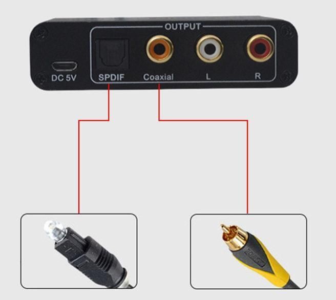 HDMI ARC переходник преобразователь аудио для ТВ в тюльпан 3.5 оптика коаксиал декодер конвертер Audio digital EM7519 фото