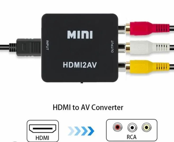 Конвертер HDMI на AV RCA CVBS тюльпан адаптер преобразователь HDMI2AV EM7298 фото