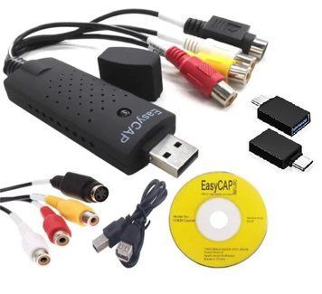 Easycap USB Type-C Video Видео-Аудио TV DVD VHS видеозахват для оцифровки видеокассет raspberry linux EM8428 фото