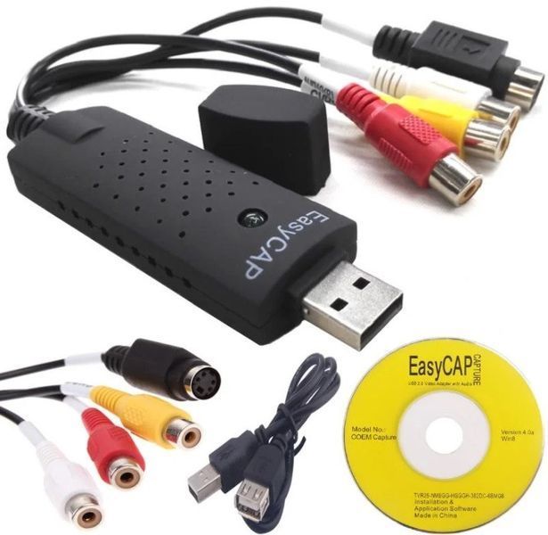 Easycap USB Type-C Video Видео-Аудио TV DVD VHS видеозахват для оцифровки видеокассет raspberry linux EM8428 фото