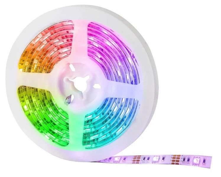 Светодиодная лента LED RGB гирлянда USB от повербанка 5 V с пультом режимы 10 м разноцветная EM7933 фото