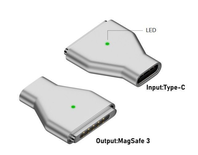 Магнитный адаптер питания Type-C на Magsafe 3 PD 140W 28V/5A переходник для Apple MacBook EM8205 фото