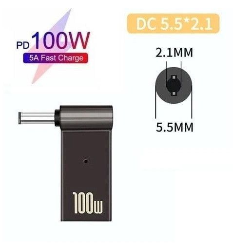 10 шт. USB Type-C адаптер DC 5.5&times;2.1 Asus для зарядки ноутбука 100W от повербанка USB или зарядки PD EM7744 фото