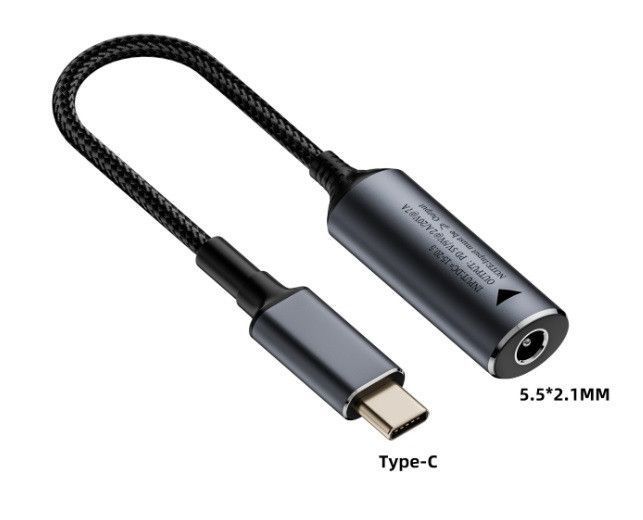 DC 5.5&times;2.1 на Type-C 140W переходник преобразователь питания для зарядки ноутбука от повербанка блока питания EM8157 фото