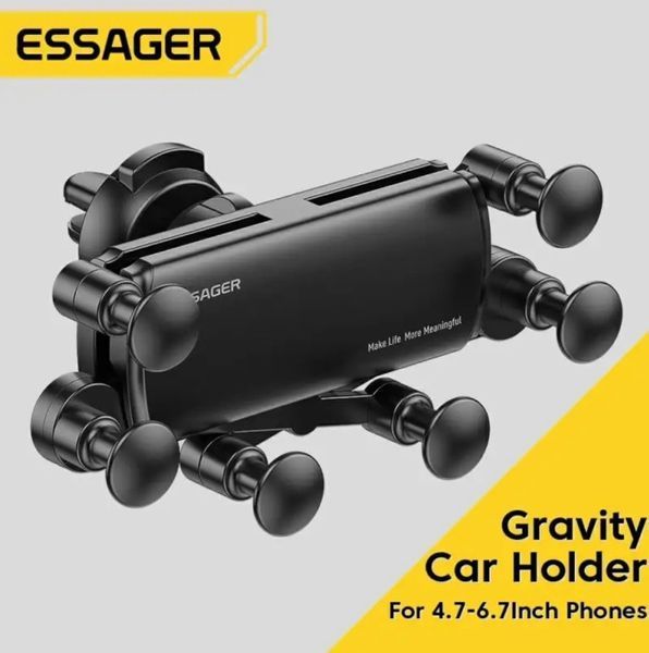 Автомобильный держатель для смартфона Essager Gravity ES-ZJ16 Universal автодержатель в воздуховод с крепление EM8212 фото
