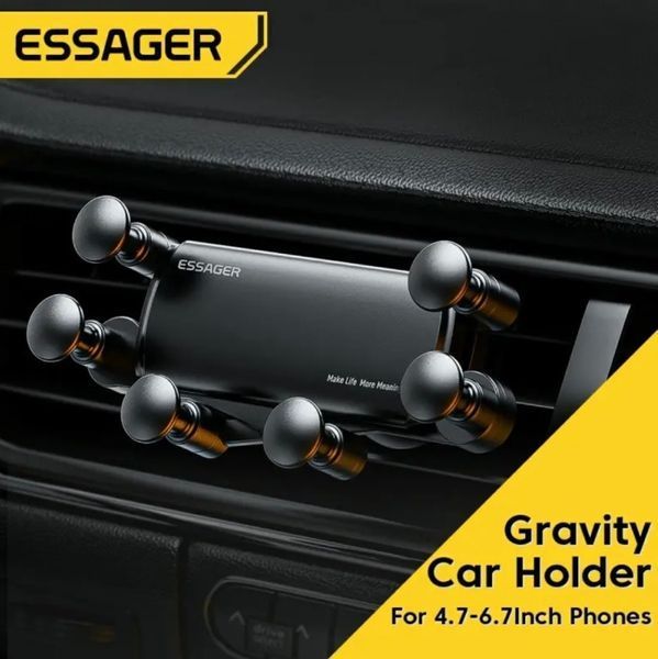 Автомобильный держатель для смартфона Essager Gravity ES-ZJ16 Universal автодержатель в воздуховод с крепление EM8212 фото