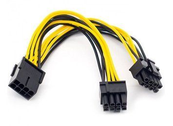Кабель питания 8 pin - 2 x 6+2 pin F/M для видеокарт 0.2 м EM7443 фото