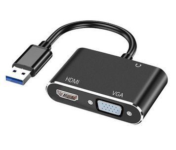 Адаптер с USB на HDMI и VGA PC LCD HDTV внешняя видеокарта для подключения дополнительного монитора EM8215 фото