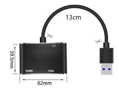 Адаптер с USB на HDMI и VGA PC LCD HDTV внешняя видеокарта для подключения дополнительного монитора EM8215 фото
