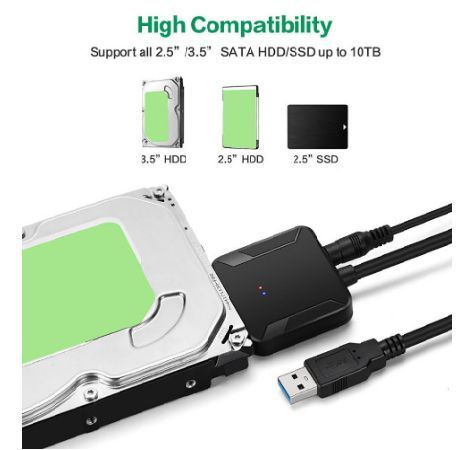 Переходник для жесткого диска USB 3.0 - SATA, 2.5", 3,5" с блоком питания SSD жесткий диск конвертер адаптер EM7336 фото
