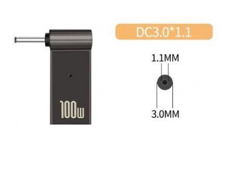 10 шт. USB Type-C адаптер DC 3.0*1.1 Acer для зарядки ноутбука 100W от повербанка USB или зарядки PD EM7755 фото