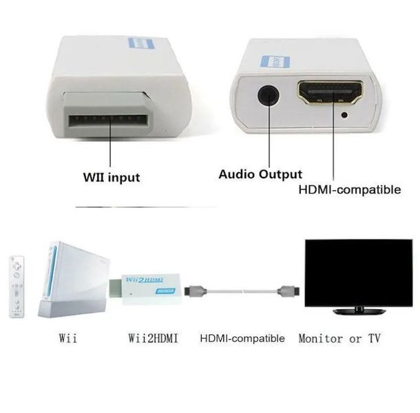 Конвертер Nintendo Wii в HDMI видео аудио 1080p 3,5 адаптер Converter EM8013 фото