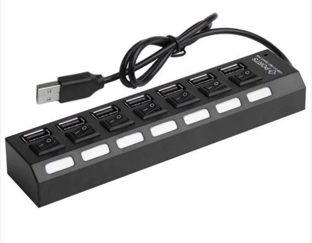 Разветвитель с выключателями USB HUB на 7 порта с выключателями 7SW EM7674 фото
