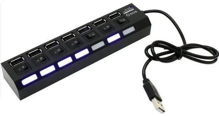 Разветвитель с выключателями USB HUB на 7 порта с выключателями 7SW EM7674 фото
