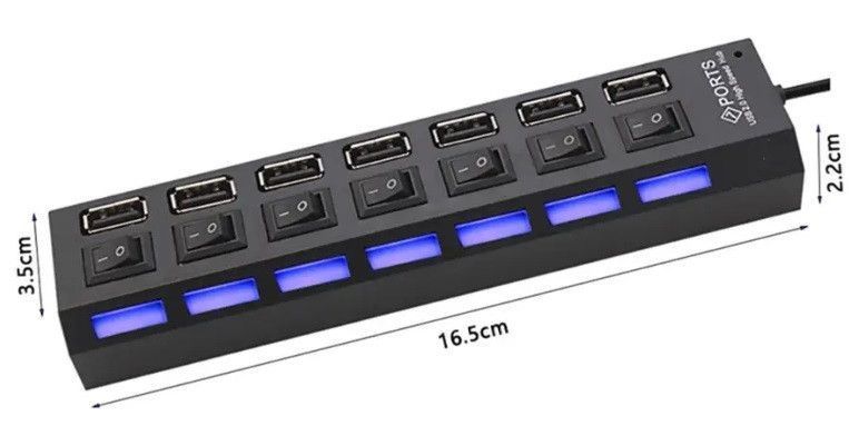 Разветвитель с выключателями USB HUB на 7 порта с выключателями 7SW EM7674 фото