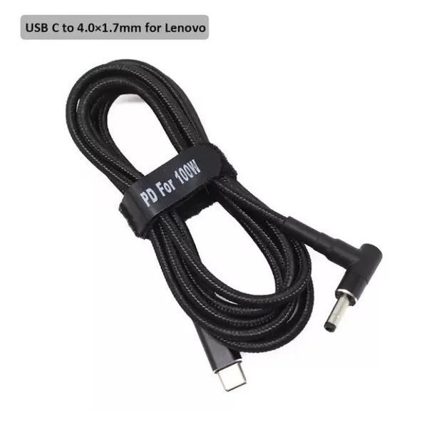 10 шт. USB Type-C кабель DC 4.0&times;1.7 Lenovo для зарядки ноутбука 100W от повербанка USB EM7766 фото