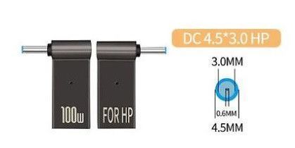 10 шт. USB Type-C адаптер DC 4.5&times;3.0*0.6 HP для зарядки ноутбука 100W от повербанка USB или зарядки PD EM7768 фото