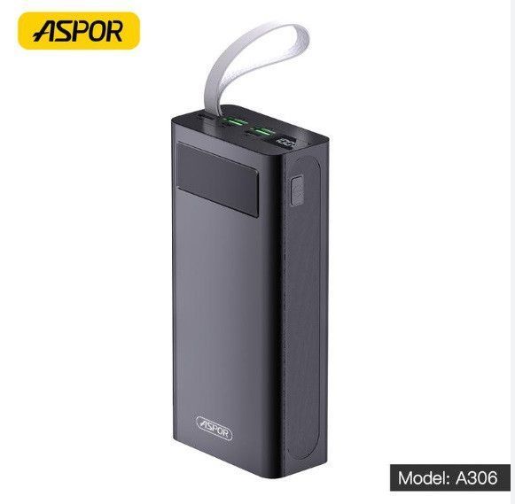 Power Bank Aspor A306 30000mAh PD QC/4.0 22.5W USB быстрой зарядкой Type-C Lightning повербанк павербанк EM8298 фото